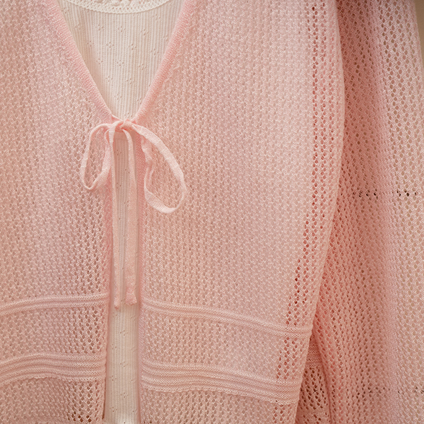 크리미 로제 크로셰 Cardigan