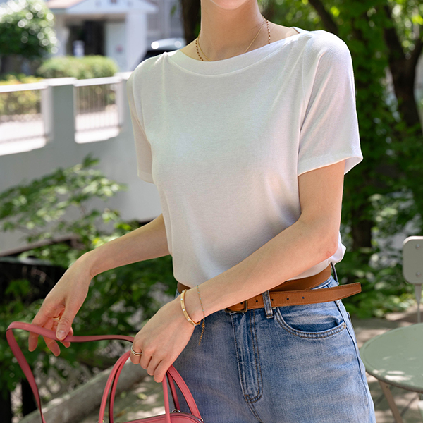 [valyou] 렌 보트넥 Short-sleeve T-shirt