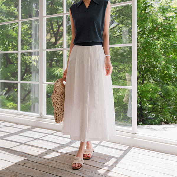 Summer Rustling Pintuck Hool Skirt