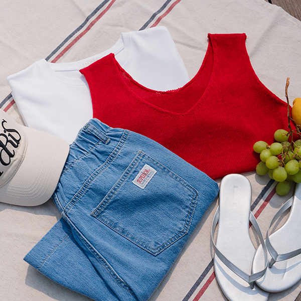 [Special Sale] Cheek V-neck Knitwear Sleeveless Shirts