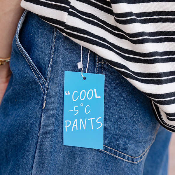 Wrinkle-free Pintuck Wide Denim Pants