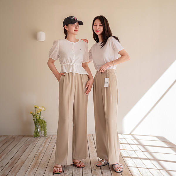 Perfect Pants 98ver (silk two-pin tuck slacks)