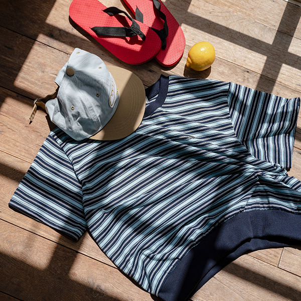 Multi Horizontal Striped Short-sleeve Sweatshirt