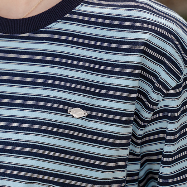 Multi Horizontal Striped Short-sleeve Sweatshirt