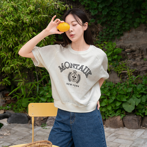 Montauk Linen Short-Sleeved Sweatshirt