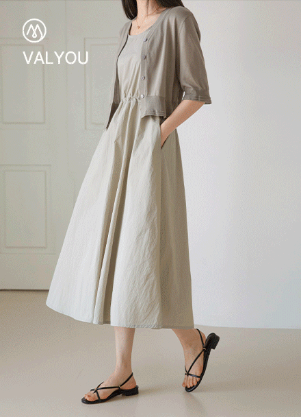 [valyou] 프레시 Cardigan Dress Set Korea