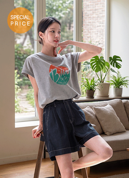 [Special Sale] Billow Cap Sleeve Short-sleeve T-shirt Korea