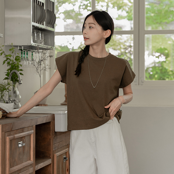 [valyou] key point Labels Washing Drop T-shirt