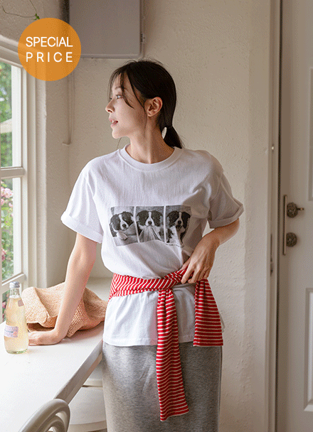 [Special Sale] Border Collie Over Short-sleeve T-shirt Korea