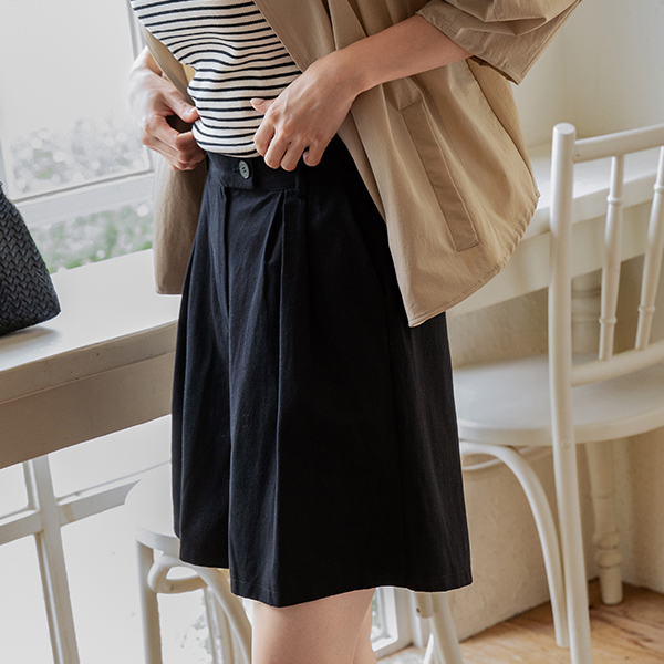 앤코 데일리 핀턱 코튼 Shorts