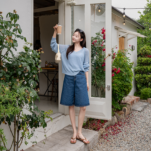 [Special Sale] 부클 하찌 V-neck Summer Knitwear