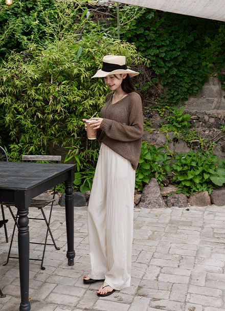 [Special Sale] 부클 하찌 V-neck Summer Knitwear Korea
