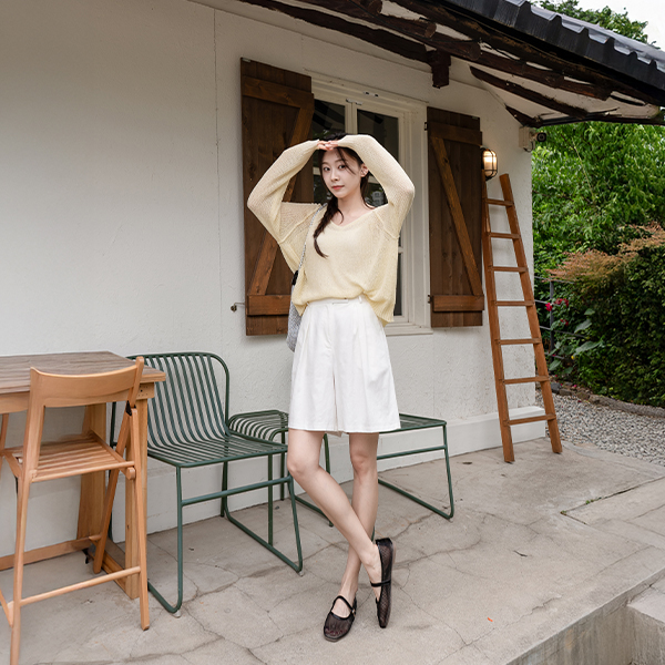 [Special Sale] 부클 하찌 V-neck Summer Knitwear
