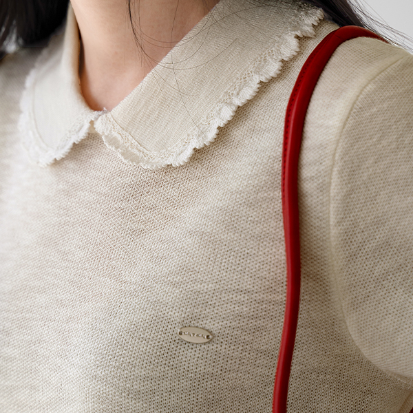 [Special Sale] Lace Collar Wappen Knitwear
