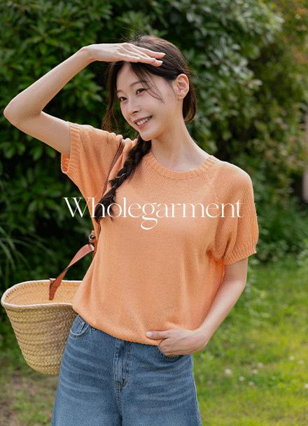 Our Summer Holgament Round Short-sleeve Knitwear Korea