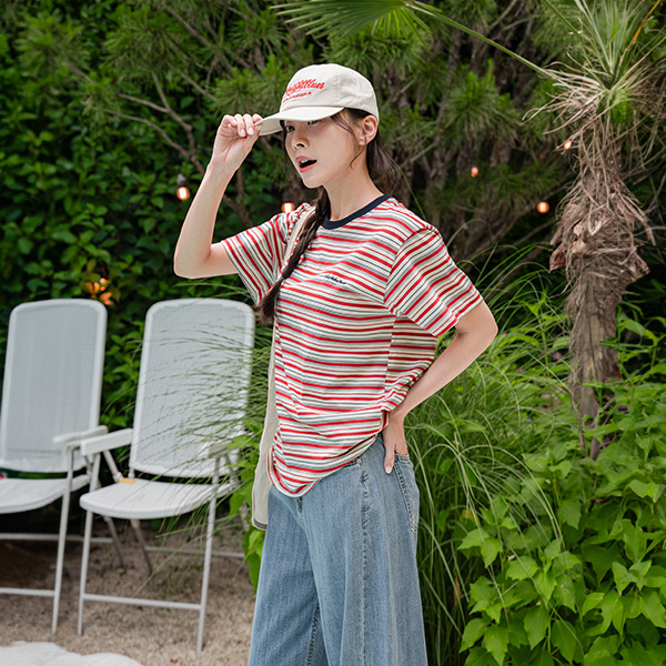 Bunny Stripe Short-sleeve T-shirt
