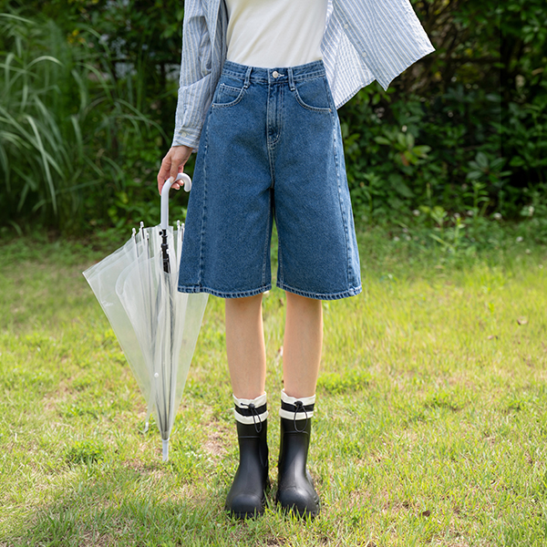 Neutral Side Incision Bermuda Denim Pants