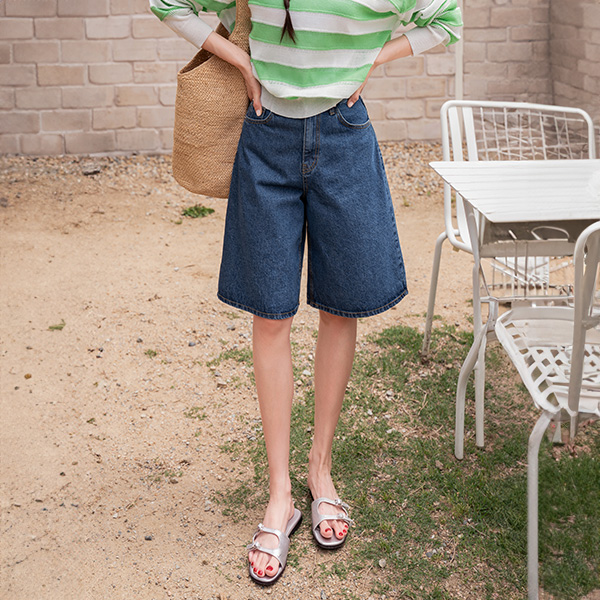 [USYOU] Hidden Label Bermuda Denim Pants