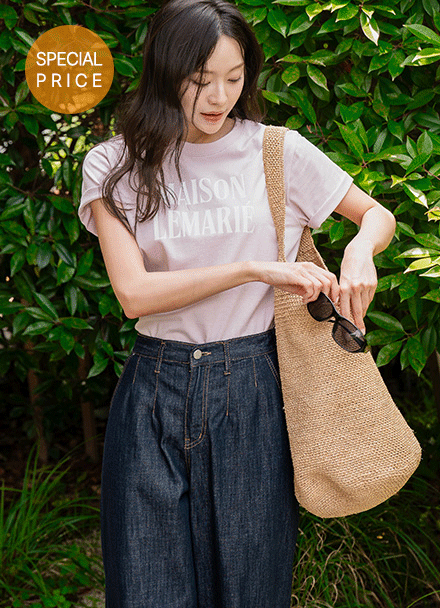 [Special Sale] Maison Lettering Printing Short-sleeve T-shirt Korea
