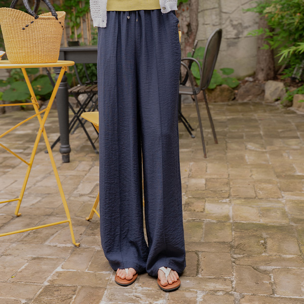 [Special Sale] Slosh Linen Two-pin tuck Banding Pants