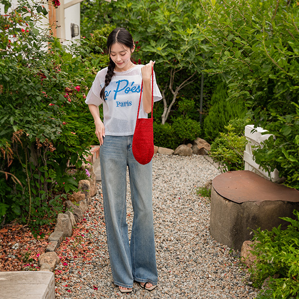 포에 파리스 Color Matching Short-sleeve Knitwear