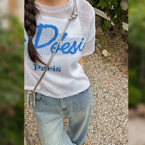 포에 파리스 Color Matching Short-sleeve Knitwear