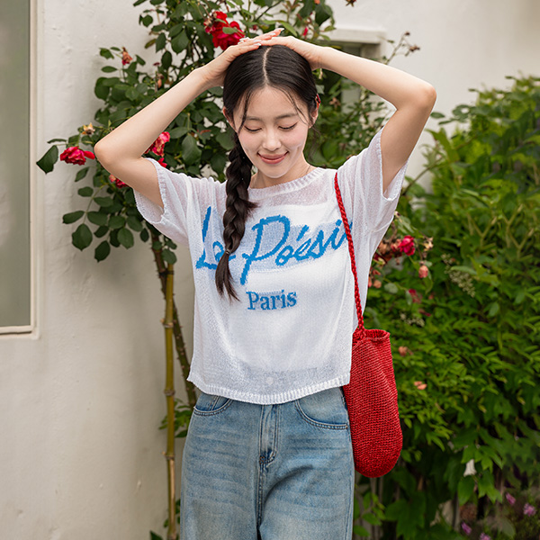 포에 파리스 Color Matching Short-sleeve Knitwear