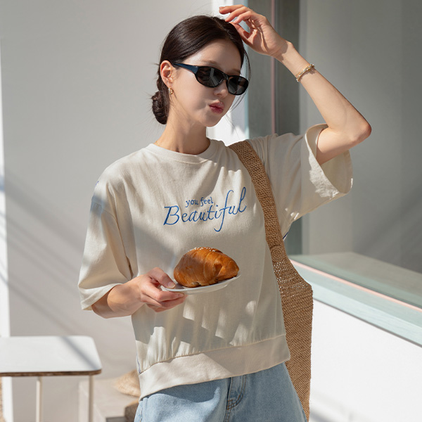 [Special Sale] Tommy Embroidery horizontal striped T-shirt