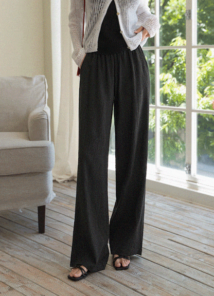 Wrinkle Wide Cool Banding Pants Korea
