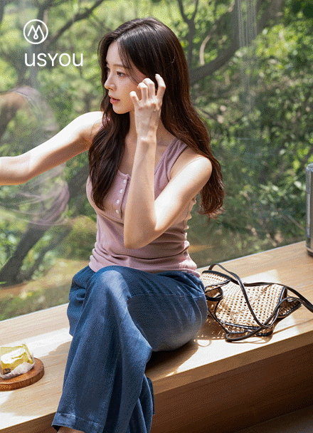 [USYOU] Personal Slim Button Sleeveless shirts Korea