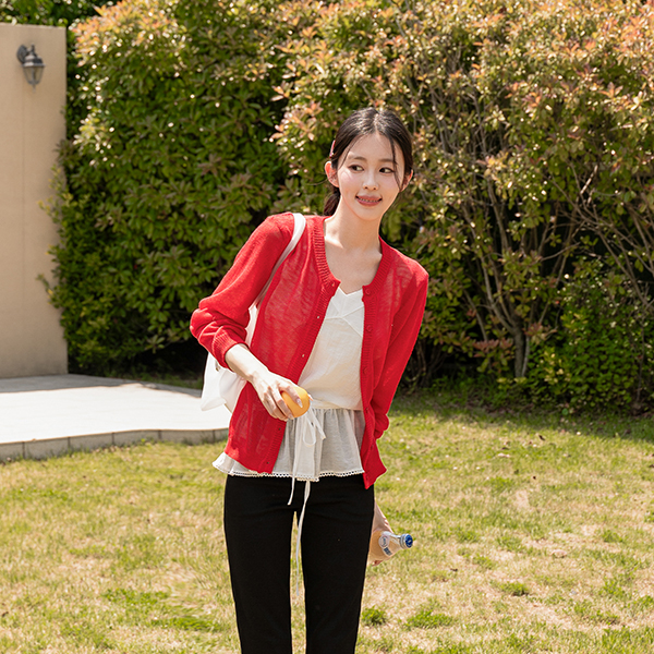 Egg Patch Summer Cool Linen Cardigan