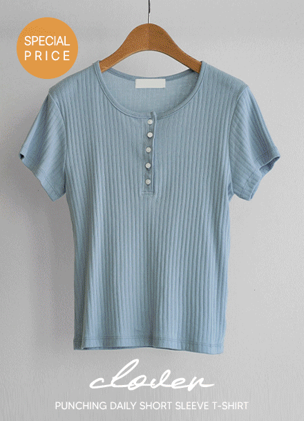 [Special Sale] Clover Punching Daily Short-sleeve T-shirt Korea