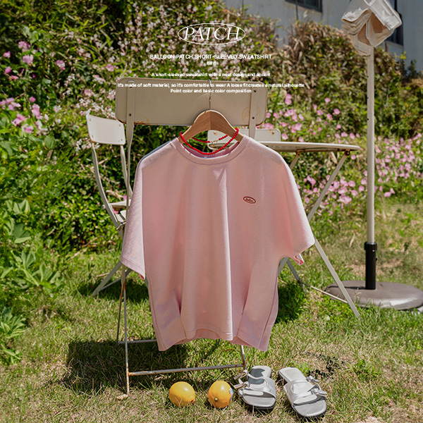 Balloon Patch Short-sleeve Sweatshirt
