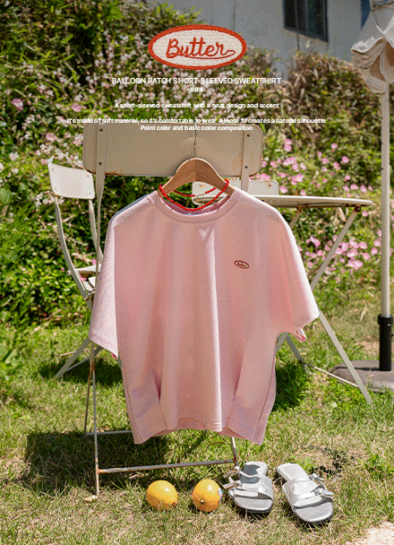 Balloon Patch Short-sleeve Sweatshirt Korea