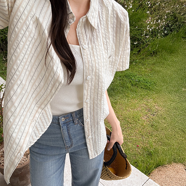 [valyou] 제인 Stripe Short-sleeve Shirt