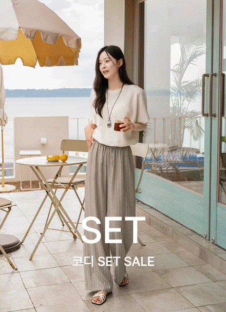 [코디SET] [valyou] 핏블랑 Wrinkle Banding T-shirt+[Special Sale] 쿨썸머 줄지 Banding Pants Korea