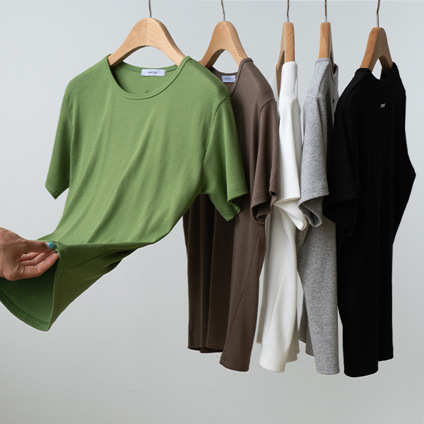 [valyou] 펜던트 Span Corrugated Short-sleeve T-shirt