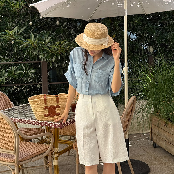 Fluffy Linen Shirring Shirt
