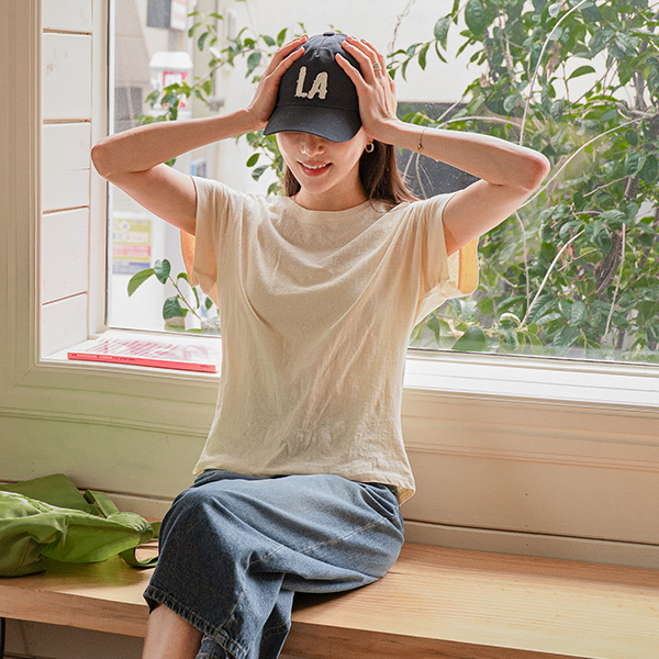 [Special Sale] pastel 절개 캡소매 코튼 T-shirt