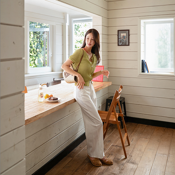 리오셀 사이드 절개 Banding 와이드 Pants