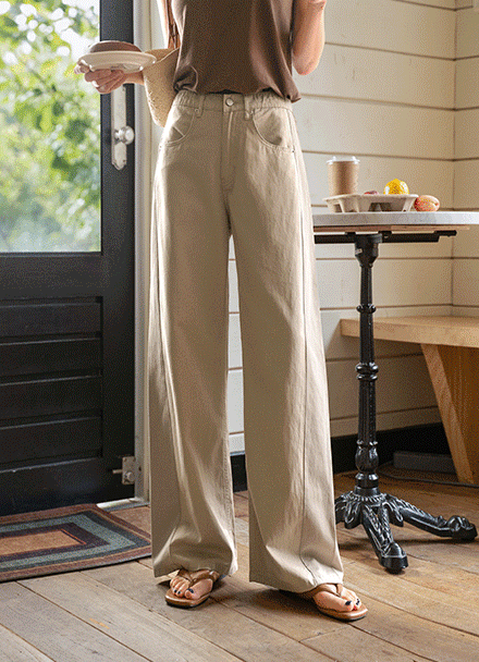 리오셀 사이드 절개 Banding 와이드 Pants Korea