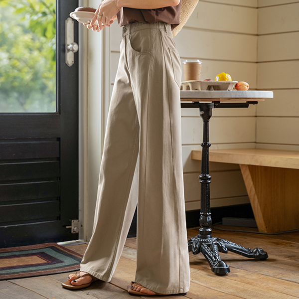리오셀 사이드 절개 Banding 와이드 Pants