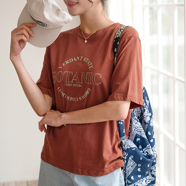 [Special Sale] Botanic Printing Short-sleeve T-shirt