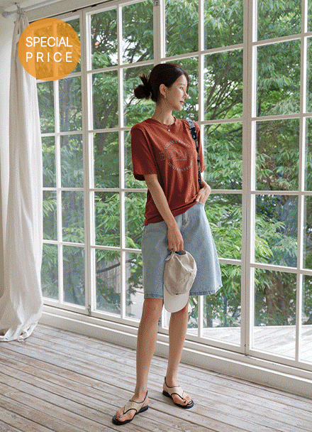 [Special Sale] Botanic Printing Short-sleeve T-shirt Korea