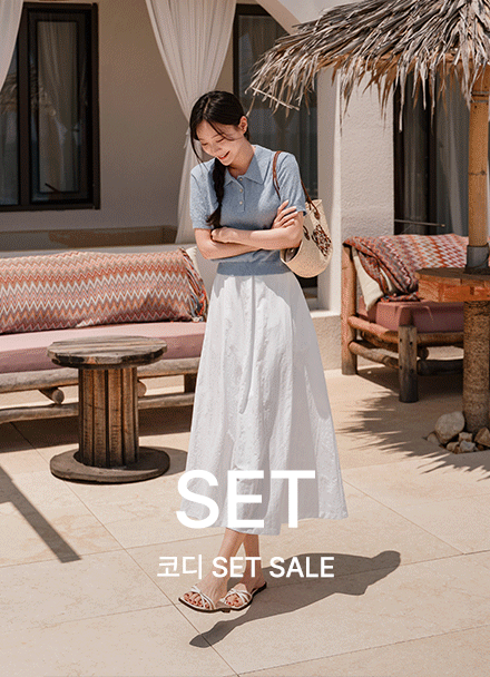 [코디SET] 키작아도 쿨 핀턱 Skirt (여름바스락플레어)+[valyou] Linen 부클 Collar Short-sleeve Knitwear Korea