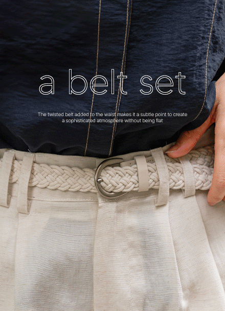 Linen Belt Half Slacks Korea
