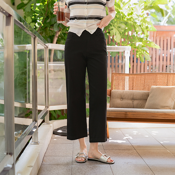 Soft 코튼 8부 Banding Pants