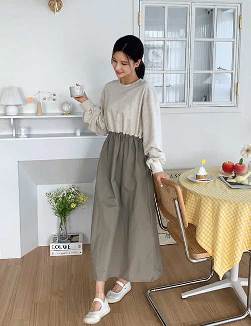 Rustle String Sweatshirt Dress Korea