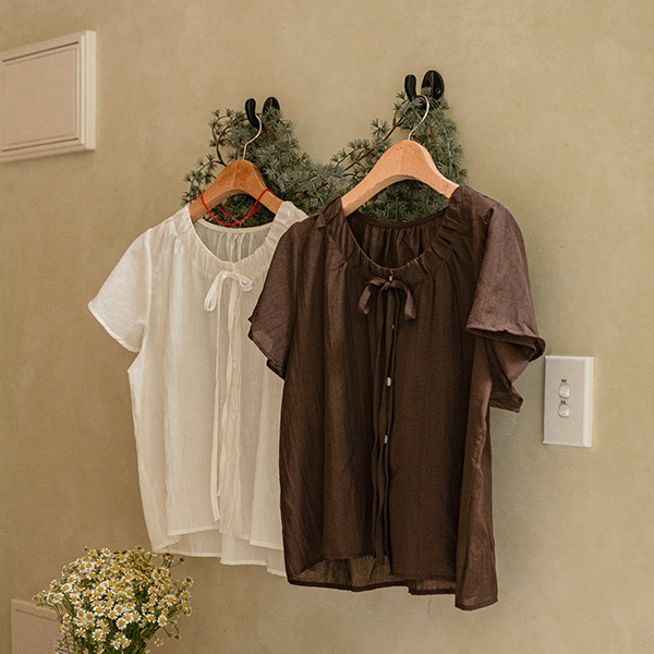 Flare bowknot Short-sleeve Blouse