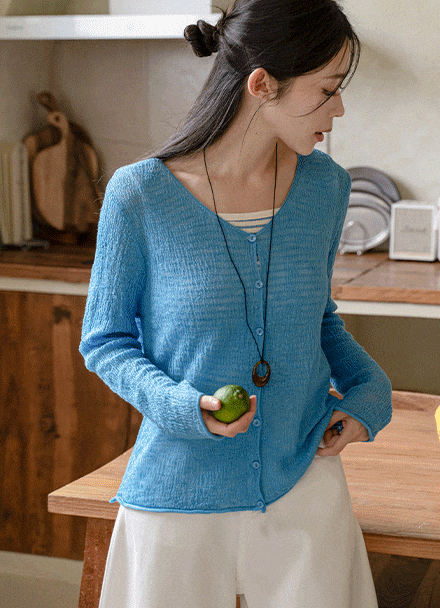 See-through V-neck Summer Cardigan Korea
